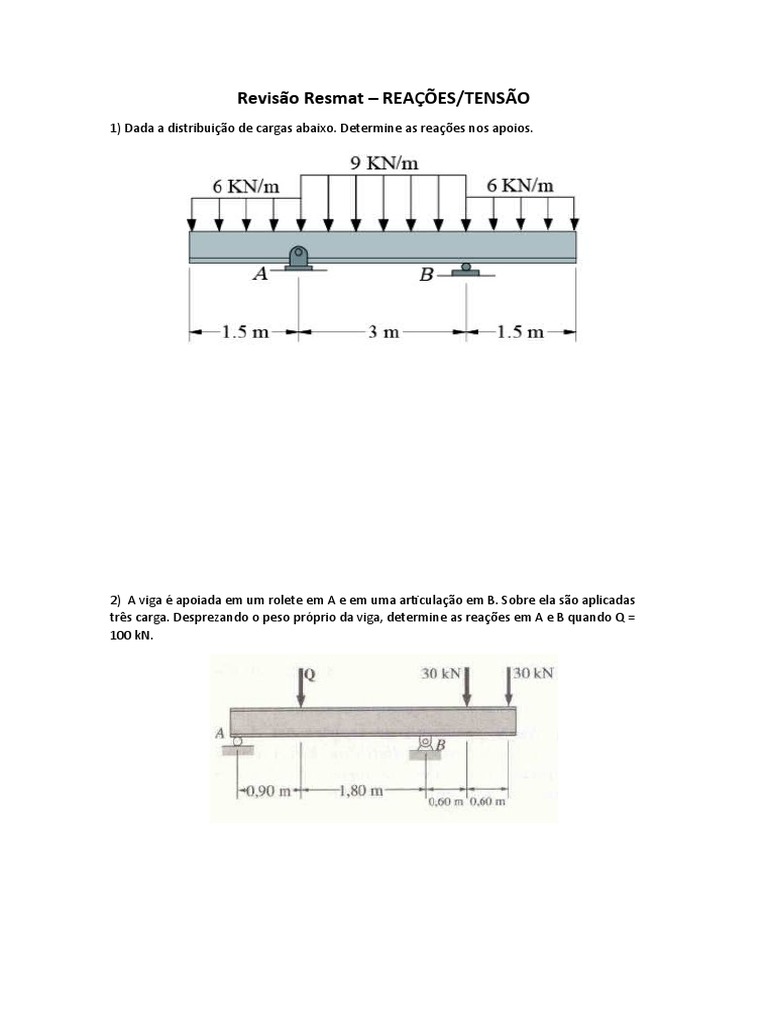 Revisão Resmat | PDF | Estresse (Mecânica) | Física Aplicada e ...