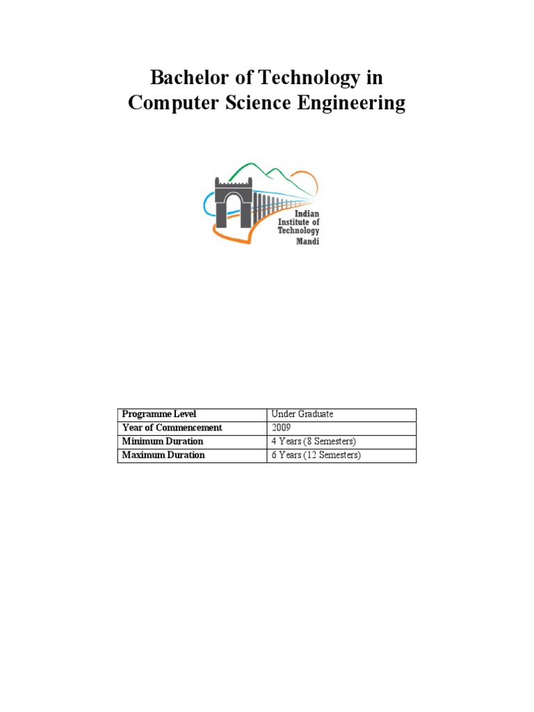 Bachelor of Technology in Computer Science Engineering Program Overview ...