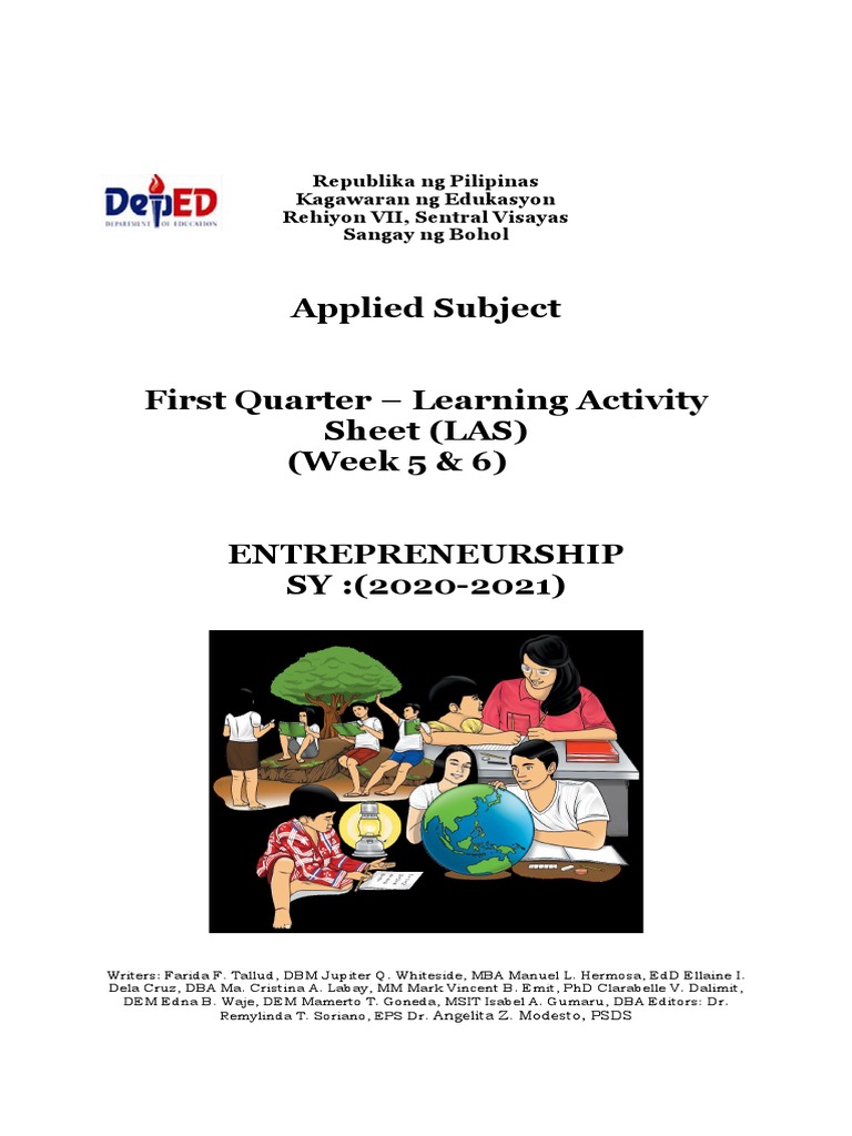Activity Sheet Week 1 Entrepreneurship | Download Free PDF ...