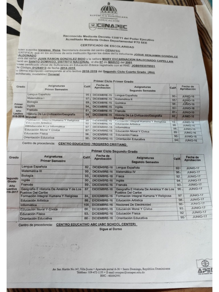 High School Transcripts (Spanish Version) PDF | PDF