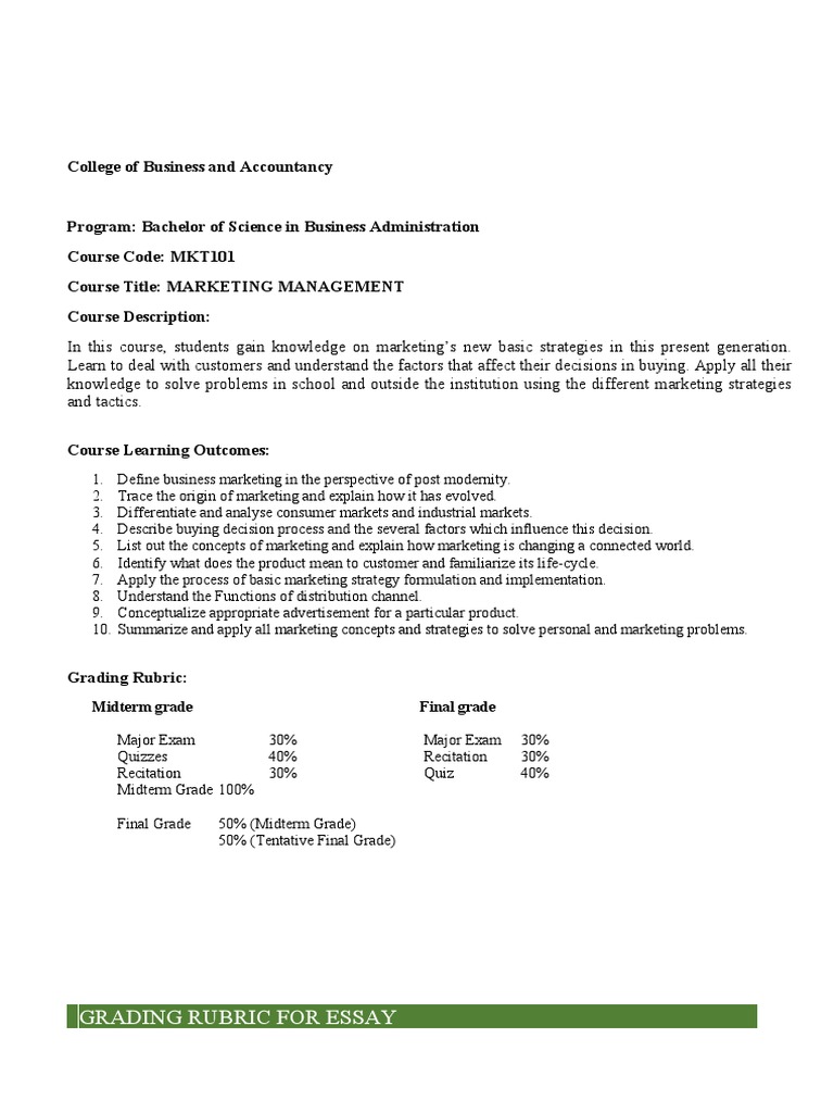 COURSE GUIDE MKT 201 ELEMENTS OF MARKETING intelligence overview