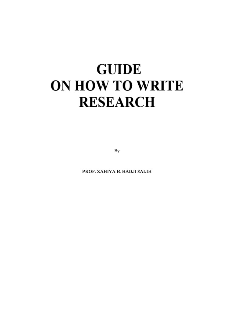 COMPILED READINGS AND GUIDELINES ON HOW TO WRITE THESIS (Prof. Zahiya B ...