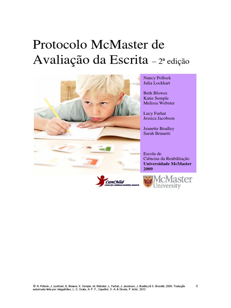 Handwriting Assessment Protocol Portuguese | PDF | Escrita | Terapia ...