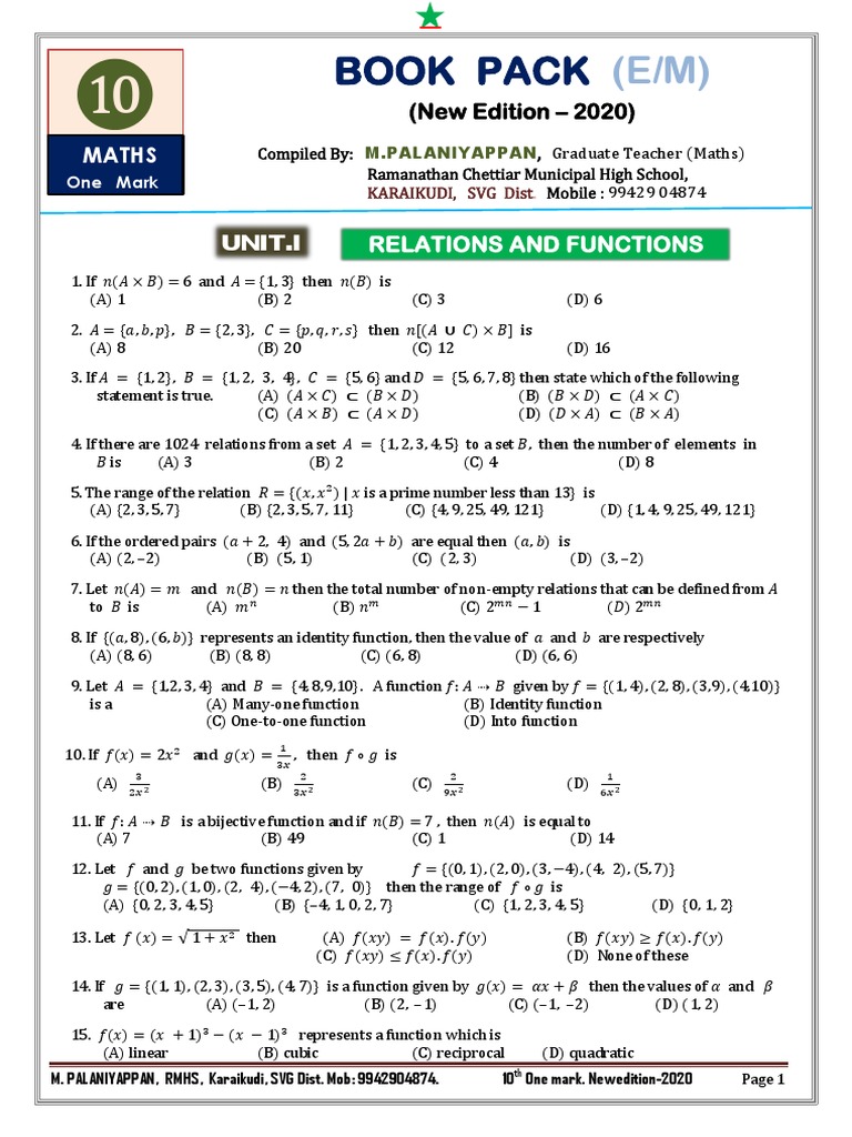 10th 1m. EM. Bookpack. RMHS PDF | PDF | Matrix (Mathematics) | Sphere