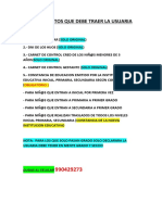 Documentos Que Debe Traer La Usuaria PDF