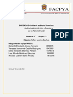 EVIDENCIA 3 Cédula de Auditoría Financiera