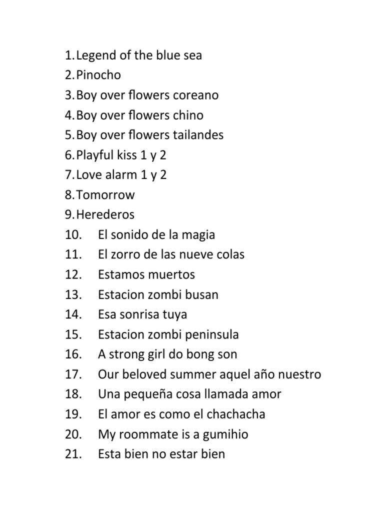 Lista de DORAMAS | PDF
