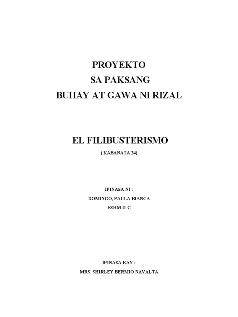 Rizal - Paula's Project | PDF