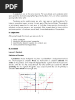 Module 3 Lesson 3 Parabola