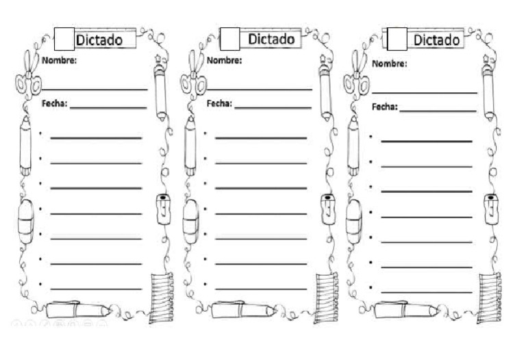 Hoja para dictados Matemática 1° básico | PDF