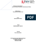 Evidencia de Aprendizaje 2. Mapa Mental Organización Del Estado Colombiano y Administración Pública