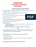 Liste Des Pièces Et Ordre Dossier Remise Étudiant PNR - 0 PDF