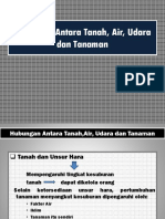 Hubugan Antara Tanah, Air Dan Udara A