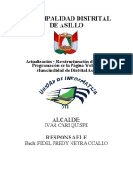 Plan Municipalidad Distrital de Asillo Pagina Web