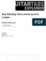 STOP STANDING THERE Chords by Avril Lavigne PDF