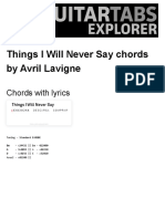 THINGS I WILL NEVER SAY Chords by Avril Lavigne PDF