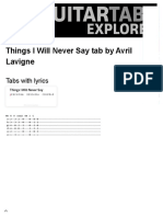 THINGS I WILL NEVER SAY Tabs by Avril Lavigne PDF