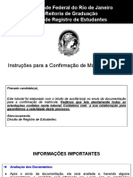 Confirmação Matrícula UFRJ