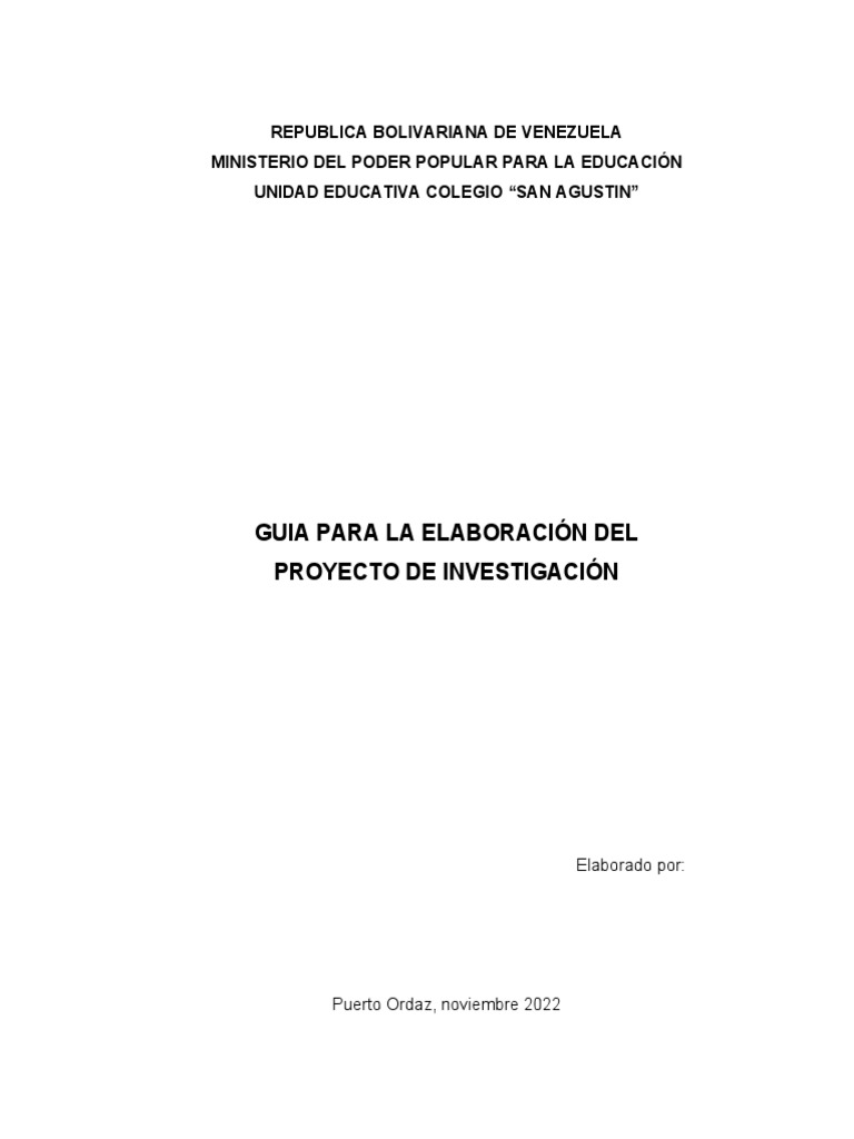 Guía para Elaborar Proyectos de Investigación | PDF | Teoría | Paradigma