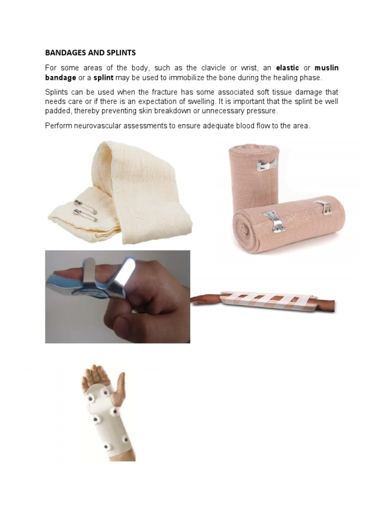 Bandages and Splints PDF Bone Skeleton