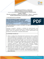 Guía de Actividades y Rúbrica de Evaluación - Unidad 1 - Fase 2 - Control y Gestión Administrativo de Obras de Construcción PDF