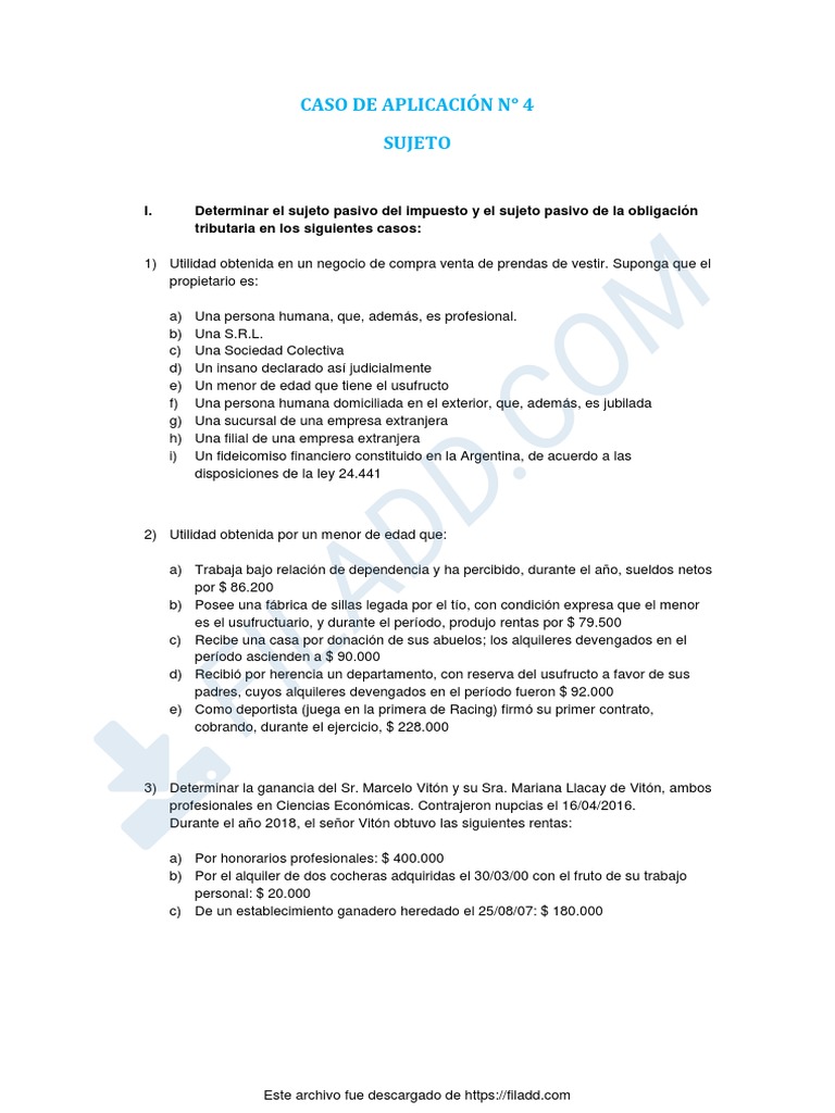Sujetos Pasivos en Obligaciones Tributarias | PDF | Finanzas y dinero ...