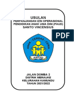 Proposal Perpanjangan Izin Operasional Paud Santo Vincensius 2021