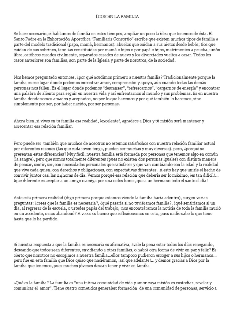 La Importancia de la Familia en Dios | PDF | Familia | Amor