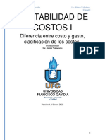 Diferencia Entre Costo y Gasto, Clasificación de Los Costos.