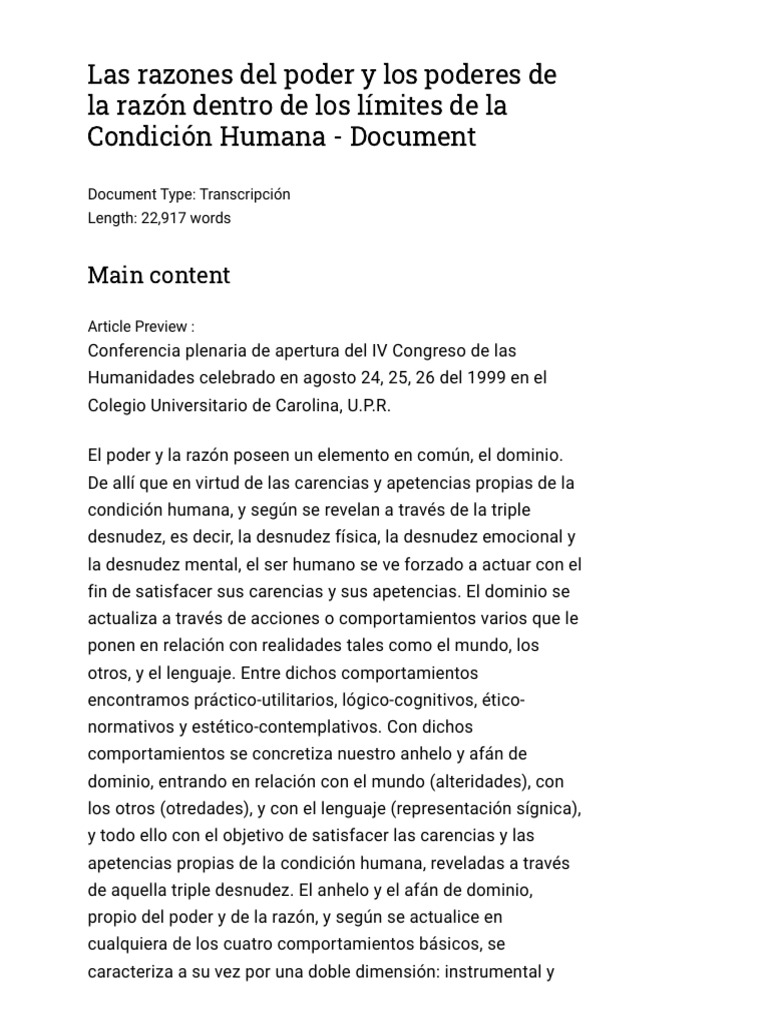 Razones del poder y la razón humana | PDF | Ciencia cognitiva ...