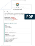 Final Report - Application For Admission of Undergraduate Students From The Mainland 2023 - HKU