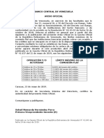 Aviso Oficial Comision Flat Credito Agricola 2