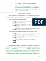 Constancia de Control de detención ilegal por exceso de tiempo en poner a disposición