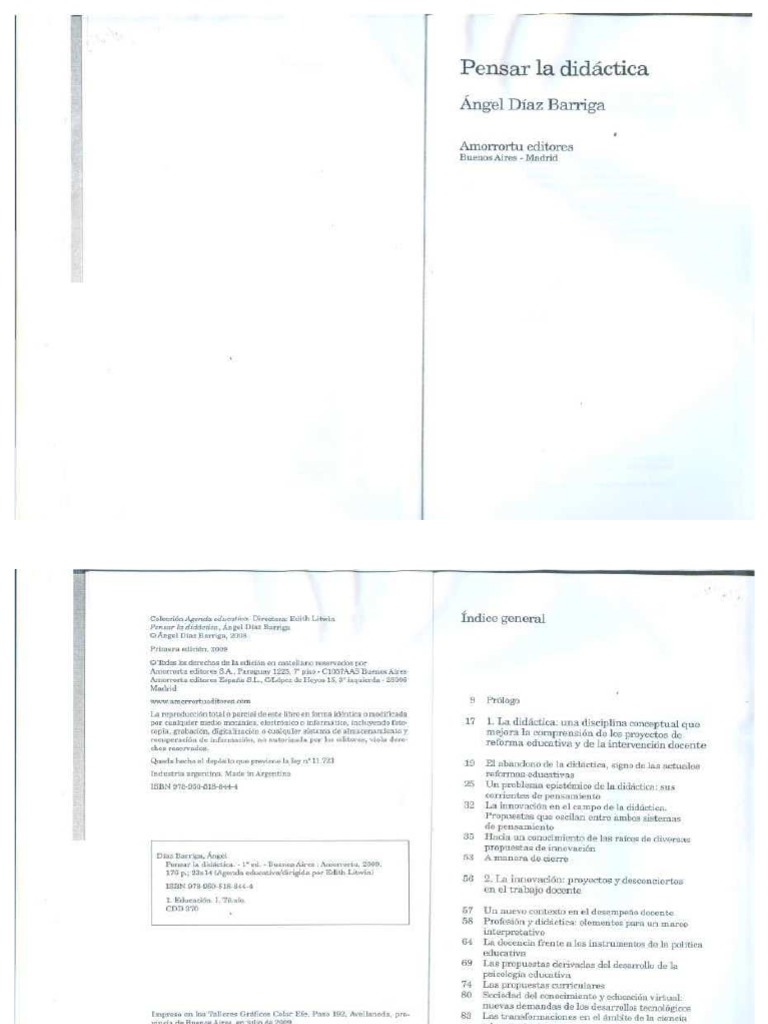 Díaz Barriga ángel Pensar La Didáctica Pdf Pdf