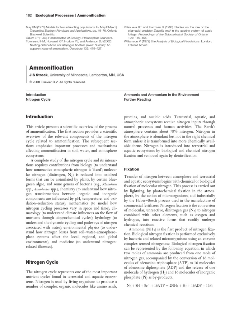 162 ecological processes ammonification pdf fertilizer soil