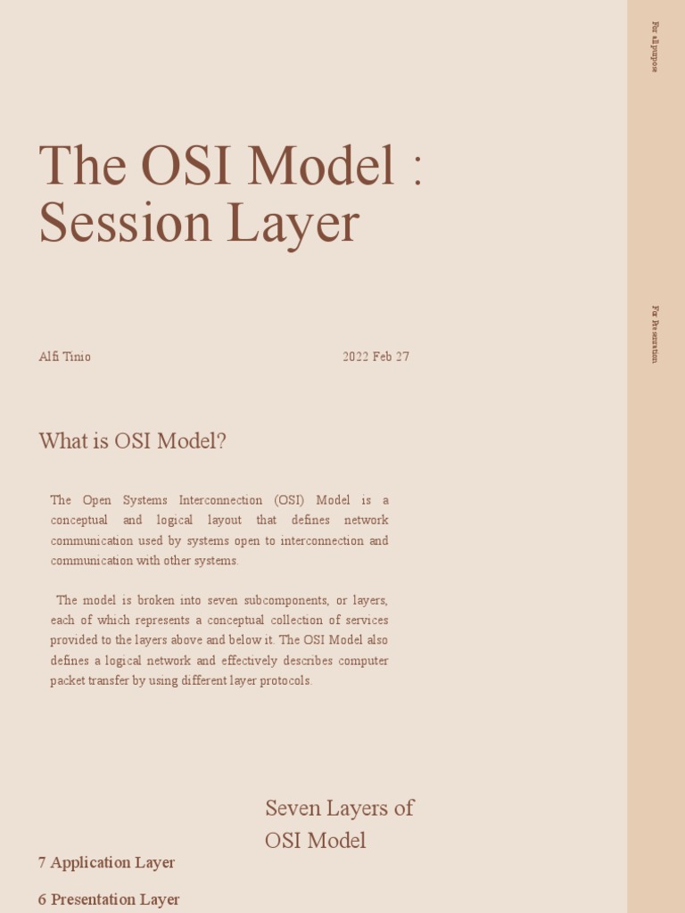The OSI Model Session Layer | PDF
