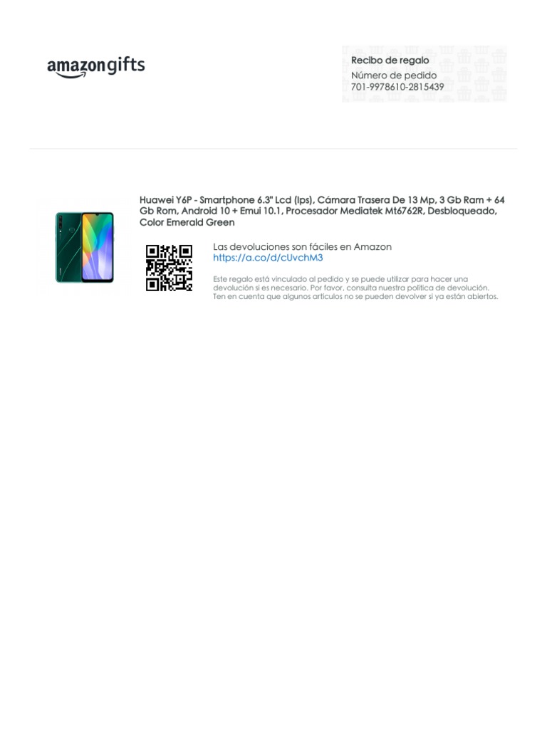 Amazon Gift Receipt PDF