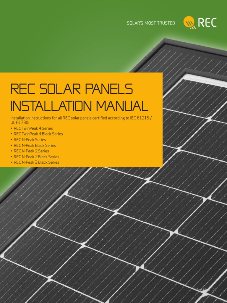 REC Solar Panel Installation Manual | PDF | Electrical Connector ...