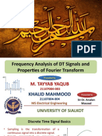 Presentation On Frequency Analysis of DT Signals and Properties of Fourier Transform