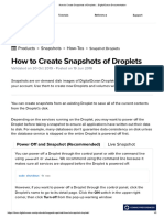 Create Snapshots of Droplets DigitalOcean Docs