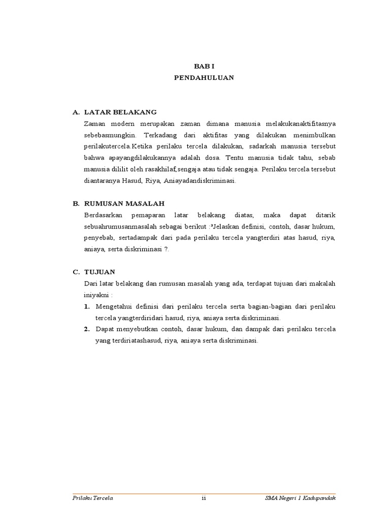 Perilaku Tercela: Hasud, Riya, Aniaya, Diskriminasi | PDF
