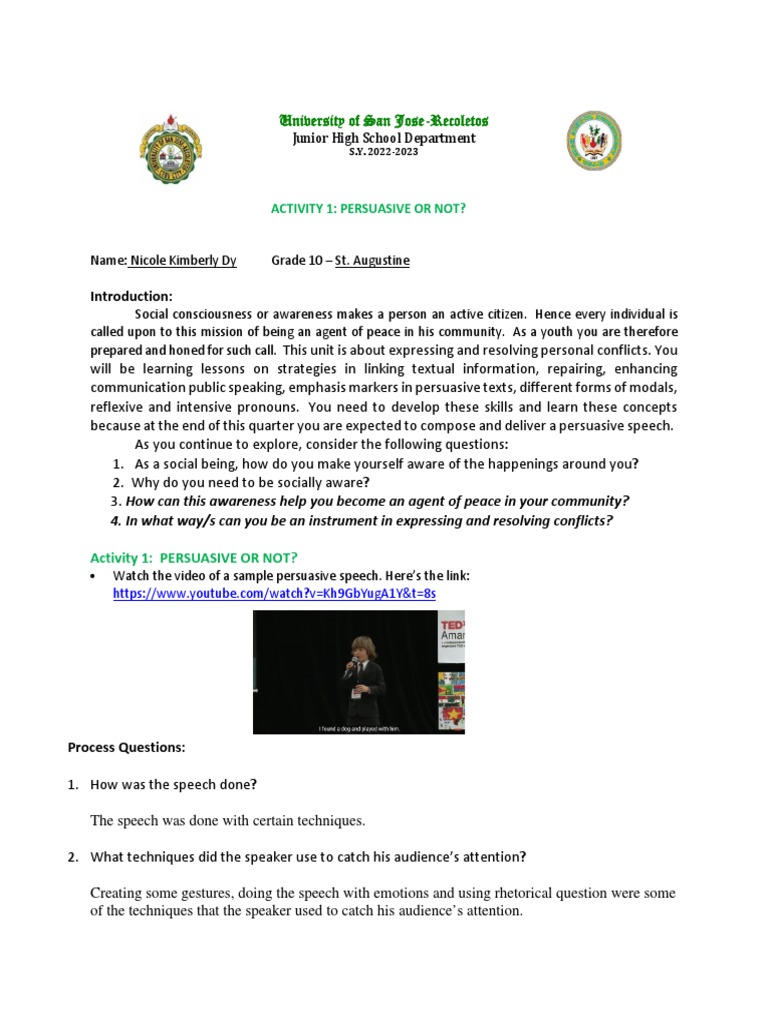 Persuasive Speech Techniques Guide | PDF | Public Speaking | Rhetoric