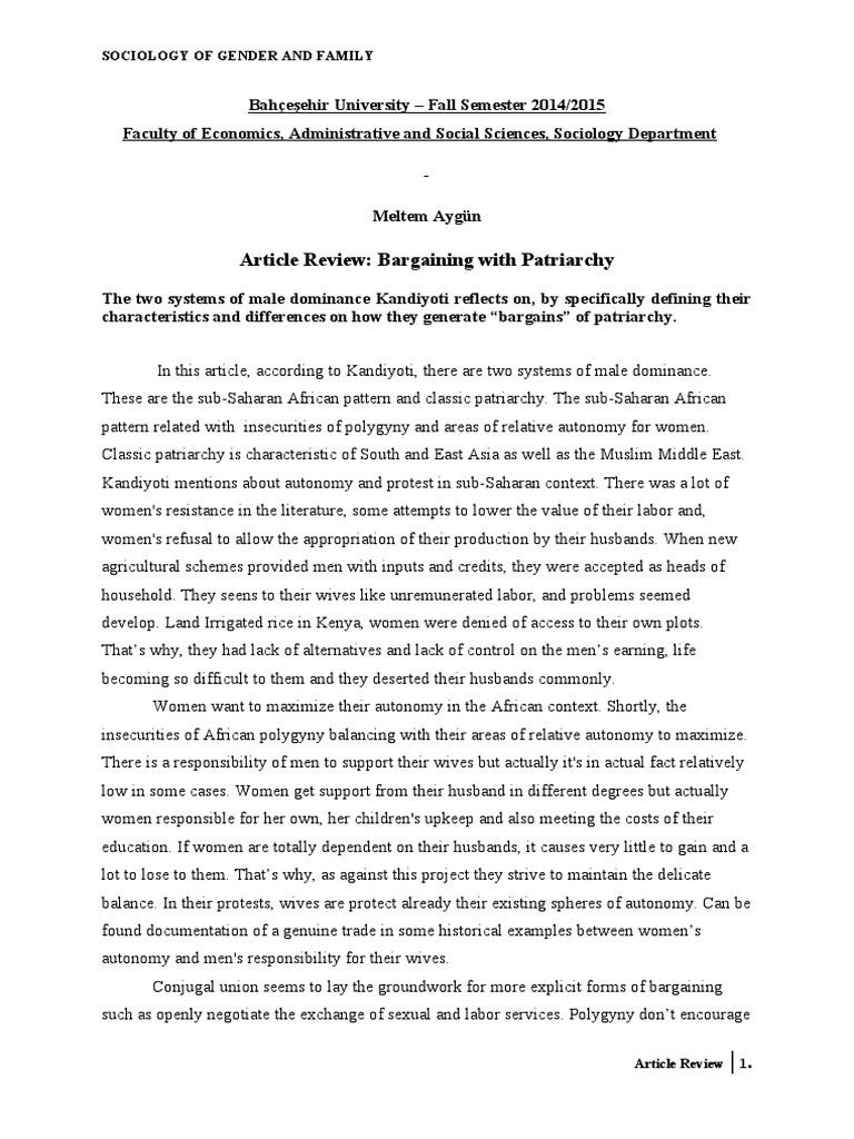 Article_Review_Bargaining_with_Patriarch.docx PDF Patriarchy Family