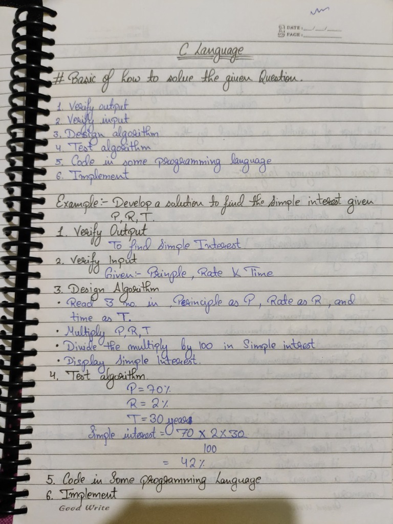 C Language Class notes | PDF