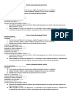 Evaluación Lenguaje Musical tareas definición sonido compases transcripción solfeo