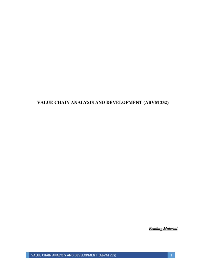 Value Chain Analysis and Development | PDF | Value Chain | Supply Chain