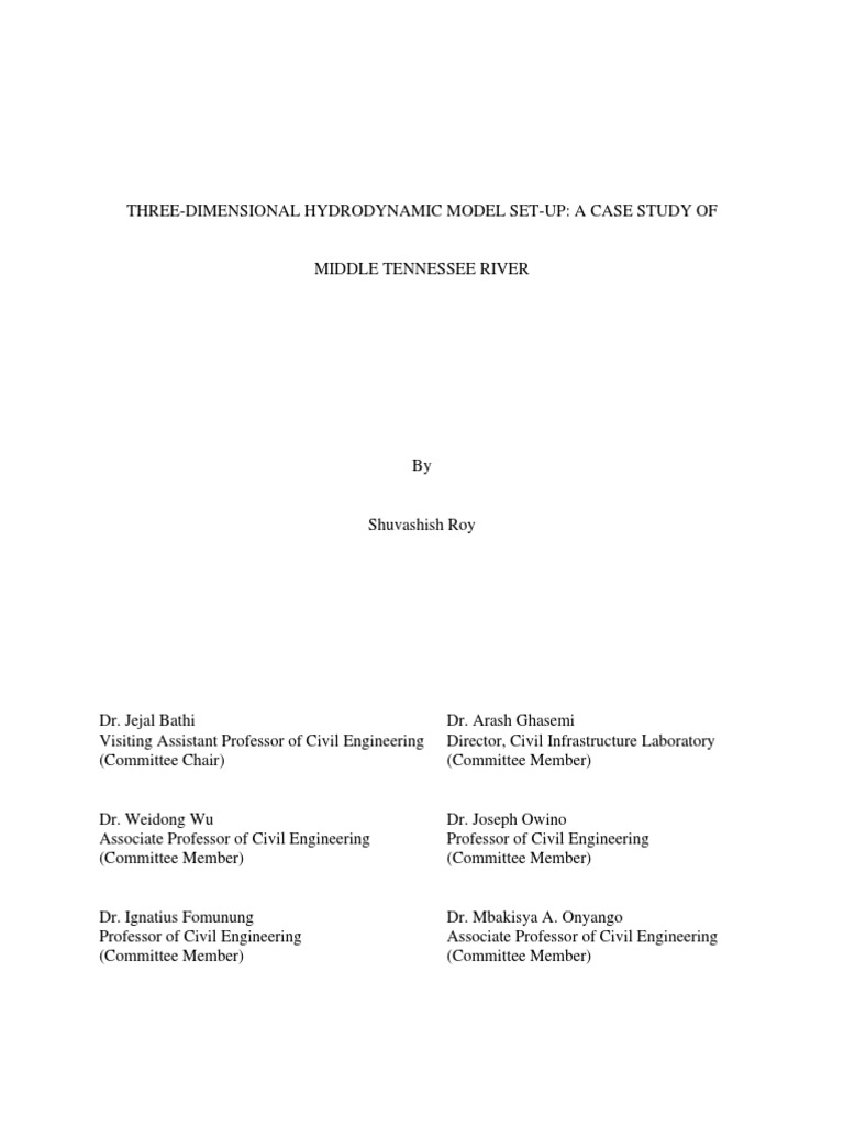 Three-Dimensional Hydrodynamic Model Set-Up - A Case Study of Midd PDF ...
