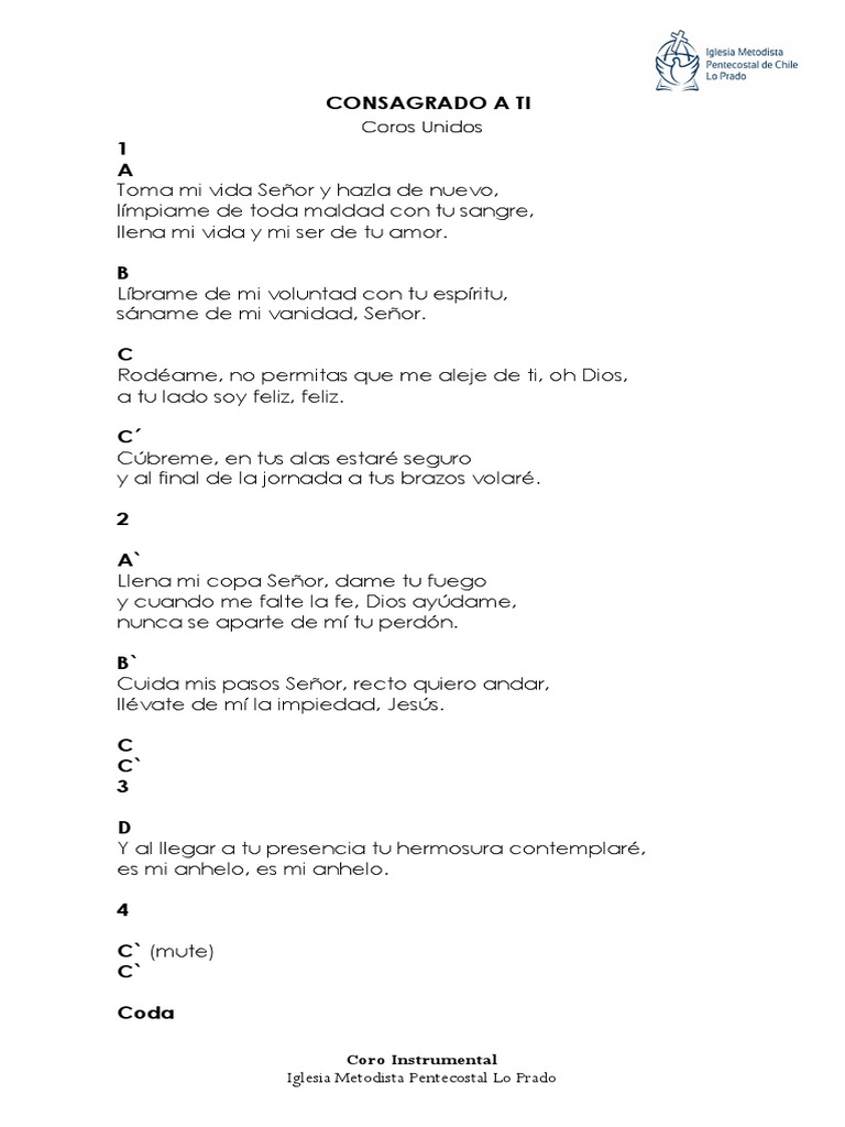 Consagrado A Ti - Letra | PDF