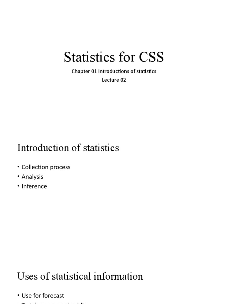 Statistics For Css | PDF | Statistics | Skewness