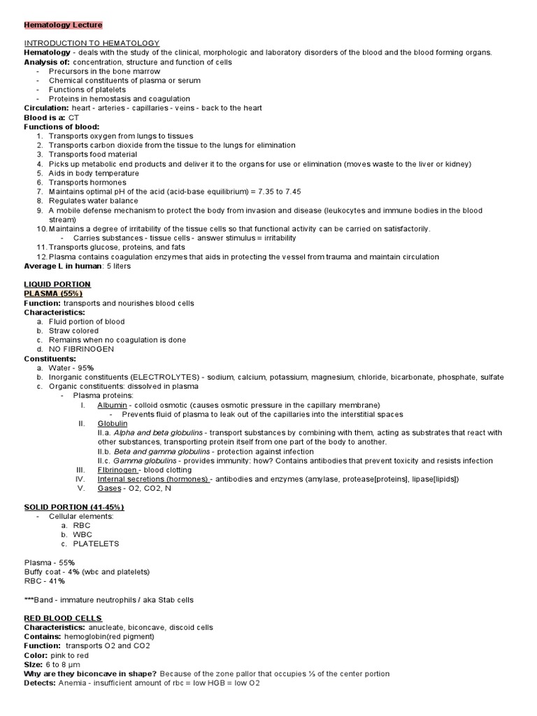 Introduction to Hematology Basics | PDF | White Blood Cell | Granulocyte